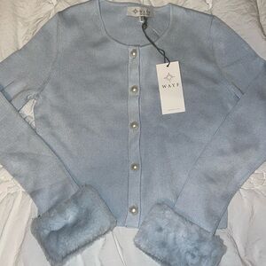 Baby blue and Pearl Wayf cardigan